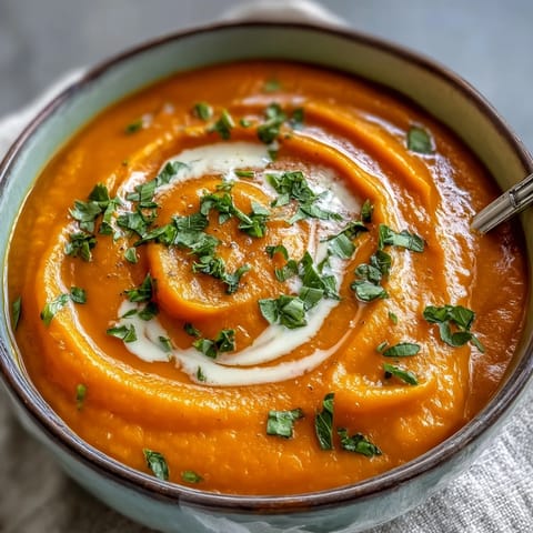 Silky Carrot Ginger Soup, a warm, comforting bowl perfect for chilly evenings.