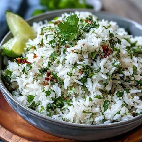 Gorgeous Cilantro Lime Rice, fluffy grains bursting with fresh citrus and herbs.