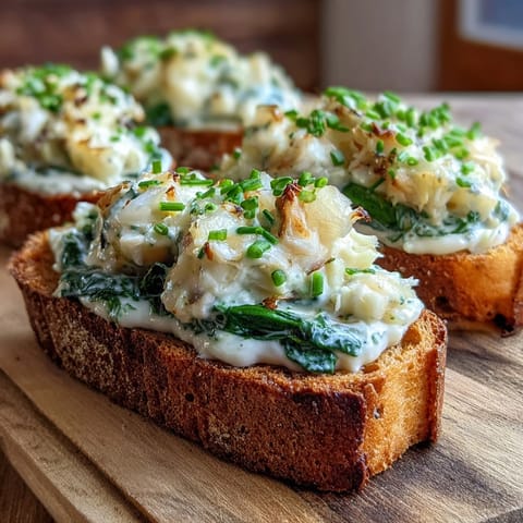 Smoked Haddock and Spinach Rye Toasts garnished with chives and served with fresh lemon wedges.