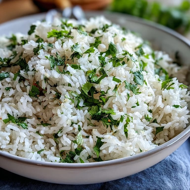 A close-up of vibrant Cilantro Lime Rice, ready to elevate any meal beautifully.