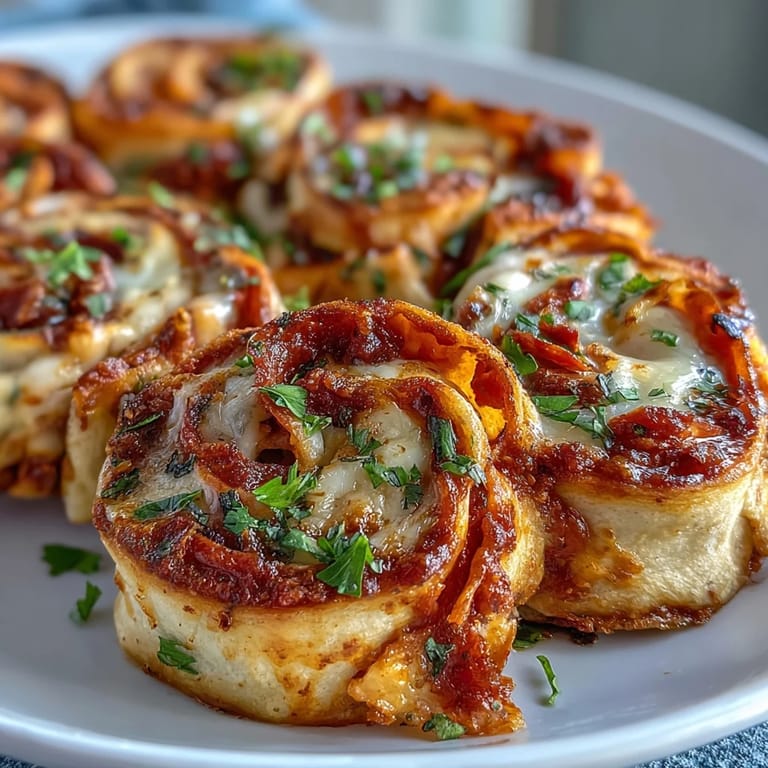 Freshly baked Tortilla Pizza Rolls served warm with a side of marinara for dipping, perfect for parties.