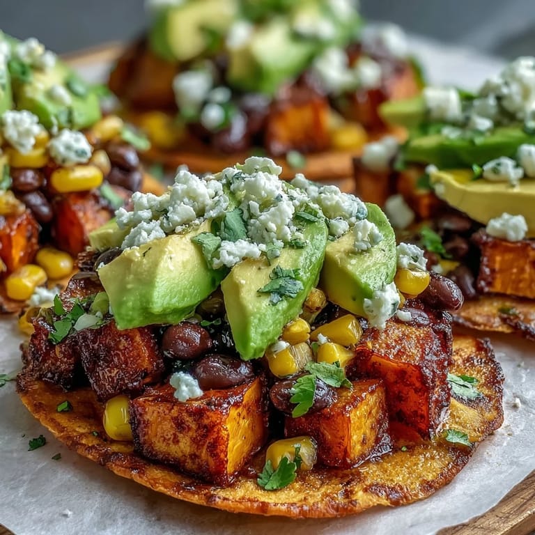 For serving, add hot sauce and fresh cilantro to steaming Black Bean and Sweet Potato Tostadas.