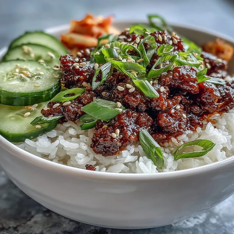 Quick-pickled carrots and radish crown this easy Korean Beef Bowl, served hot for a vibrant weeknight dinner.