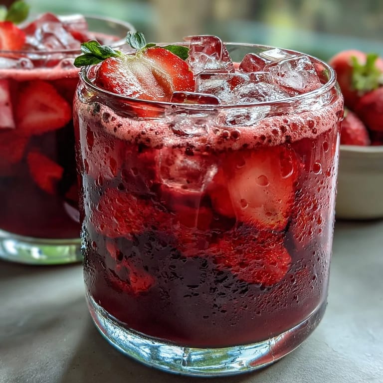 A colorful Pink Drink featuring strawberry açaí blend, sweet coconut milk, and fresh strawberry slices for a tropical, dairy-free treat.