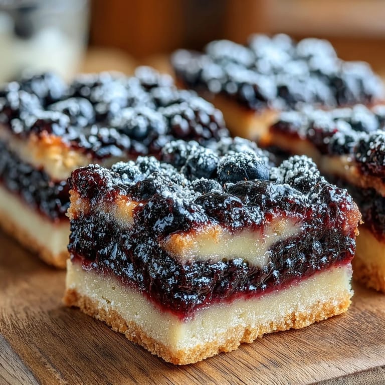 Golden shortbread blackberry lemon bars, a delightful and refreshing handheld treat.