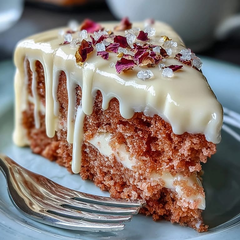 A moist Bridal Shower Rosé Velvet Cake ready to serve with its delicate pink hue.